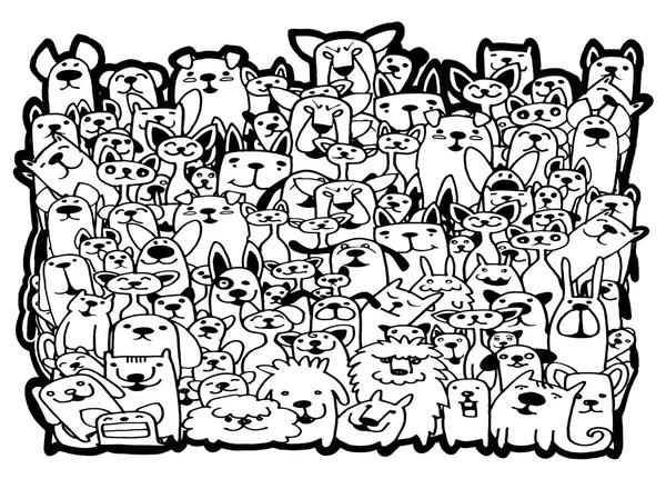 389 Grupos de perros y gatos1.eps — Vector de stock