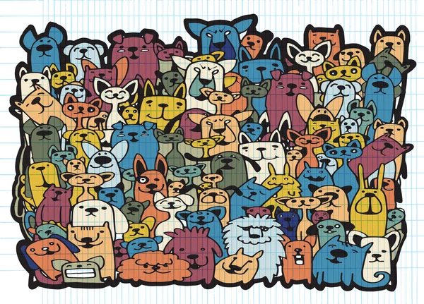 389 Grupos de perros y gatos1.eps — Vector de stock