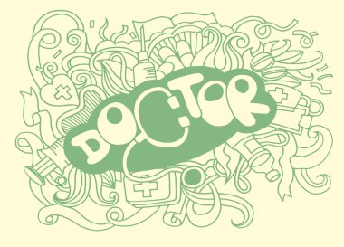 Sağlık ve tıp arka plan doodle