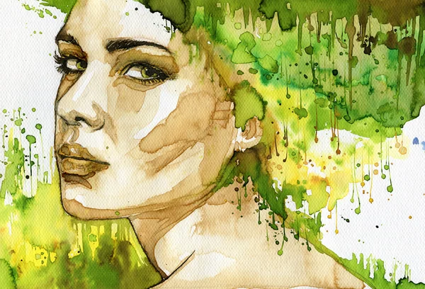 Illustration aquarelle femme — Photo