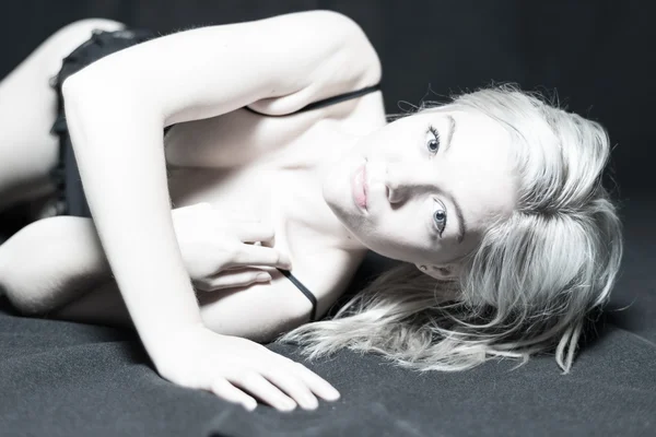 Young Blonde Female Boudoir — Stock Photo, Image