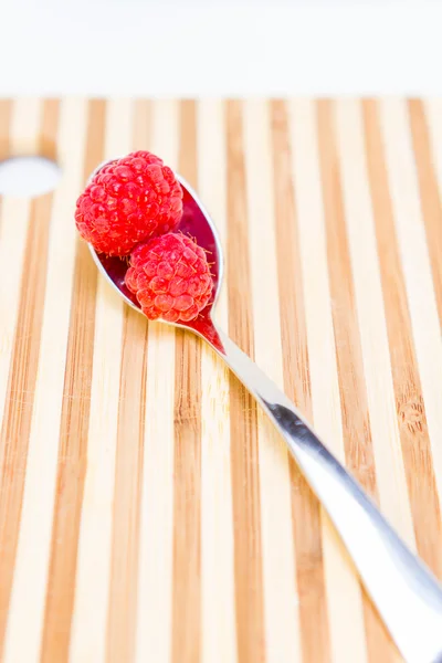 Spoonful of Raspberries — Stock Photo, Image
