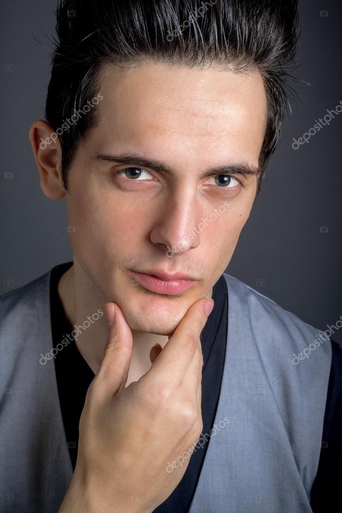 Dark Hair Green Eye Male With Hand On Chin Stock Photo by ©ERP_Seattle 62643417 Dark Hair Green Eye Male With Hand On Chin Stock Photo by ©ERP_Seattle 62643417