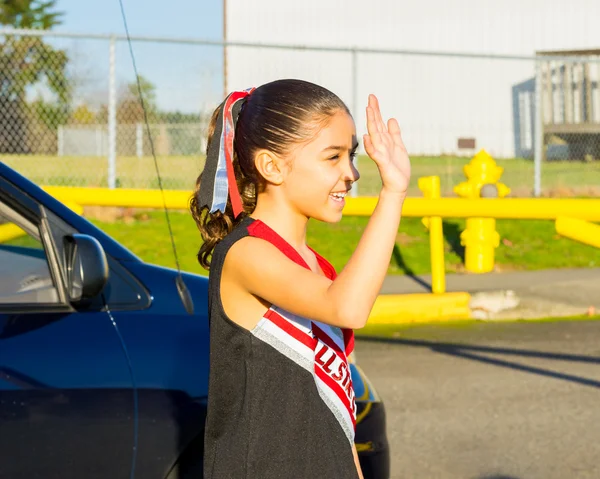 Aspiring Cheerleader Goes To Practice — Stock Photo, Image