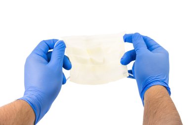 Yüz maskesi Holding Mens eller