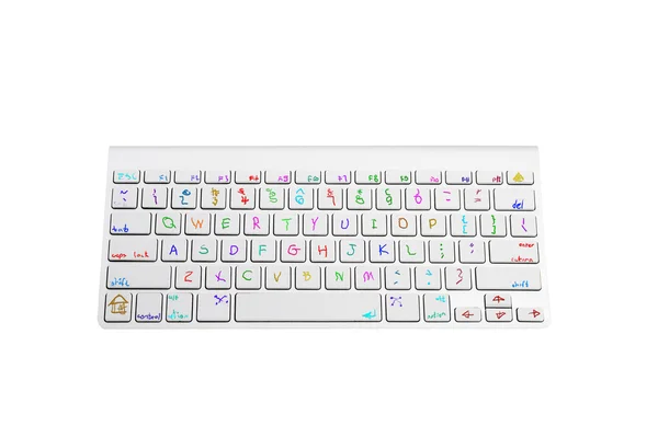 Keyboard With Handwritten Children Keys — Stock Photo, Image