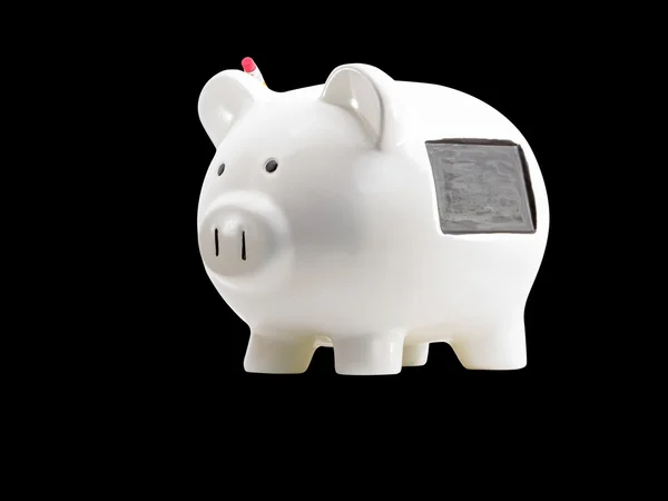 Piggy Bank With Pencil Behind Ear — Stock Photo, Image