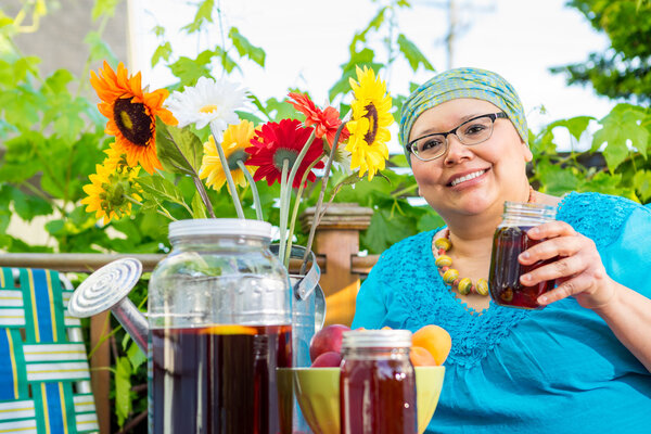 Woman Sips Sweet Tea
