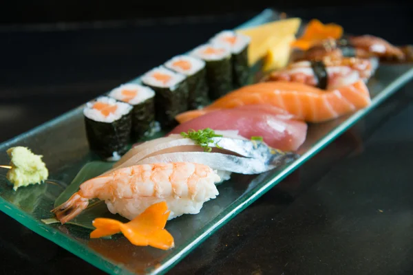 Nahaufnahme des Sushi-Sets Stockbild