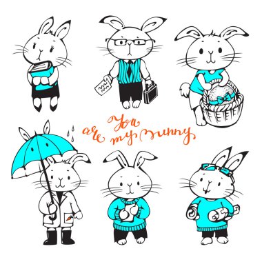 komik karikatür tavşan