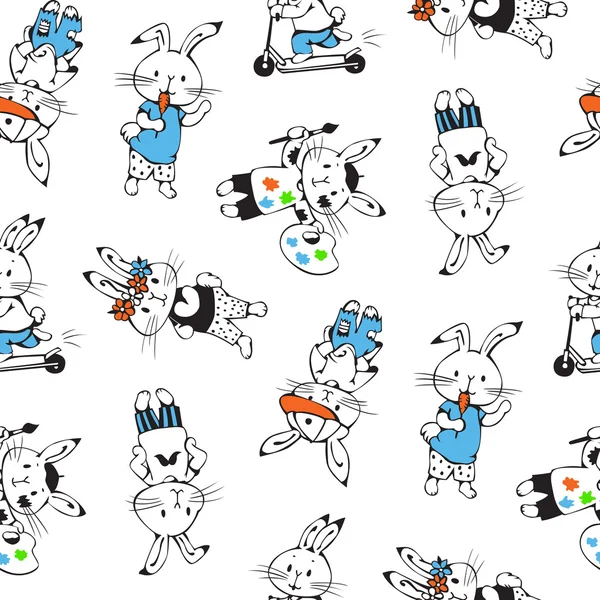 Coelhinhos engraçados dos desenhos animados —  Vetores de Stock