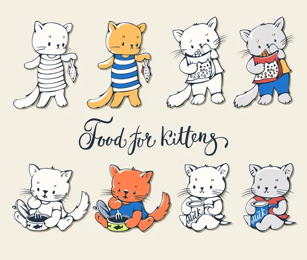 Ilustração de gatinhos engraçados dos desenhos animados —  Vetores de Stock