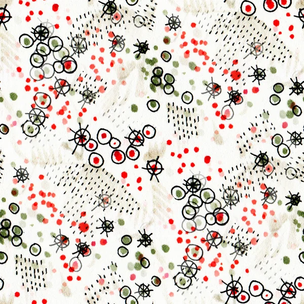 Abstracte naadloze patroon met cirkels en stippen — Stockfoto