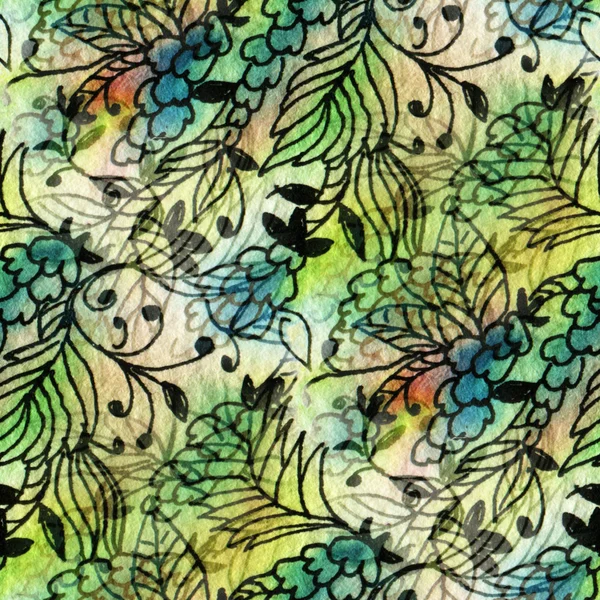 doodle tarzı yeşil yaprakları