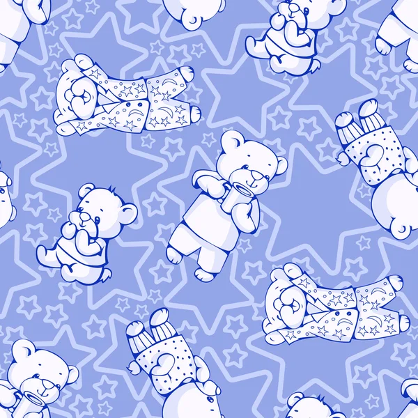 Seamless pattern with teddy bears — Stock Vector