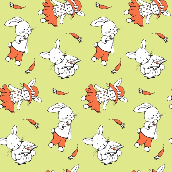 Cartoon Bunnies Pattern — Stock Vector