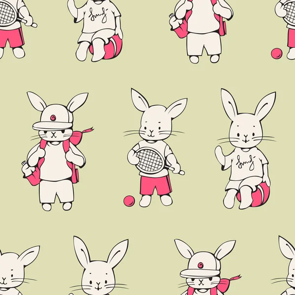 Dessin animé lapins modèle — Image vectorielle