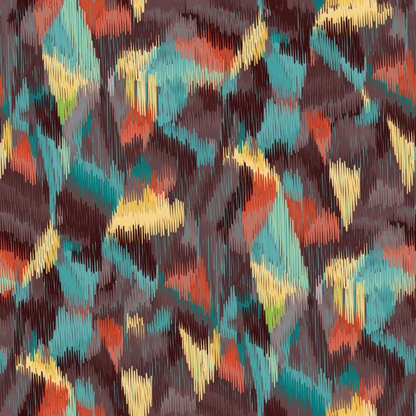 Patrón de Ikat abstracto sin costuras — Vector de stock