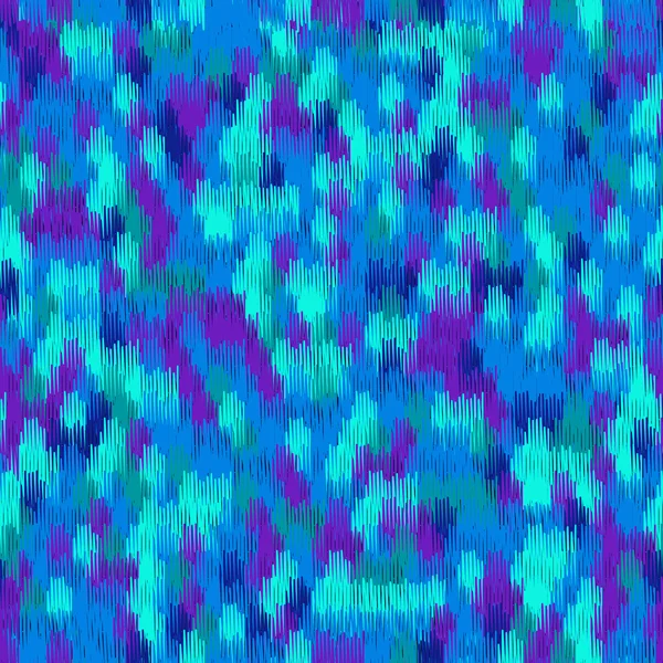 Blauw en groen naadloze Ikat patroon. — Stockvector