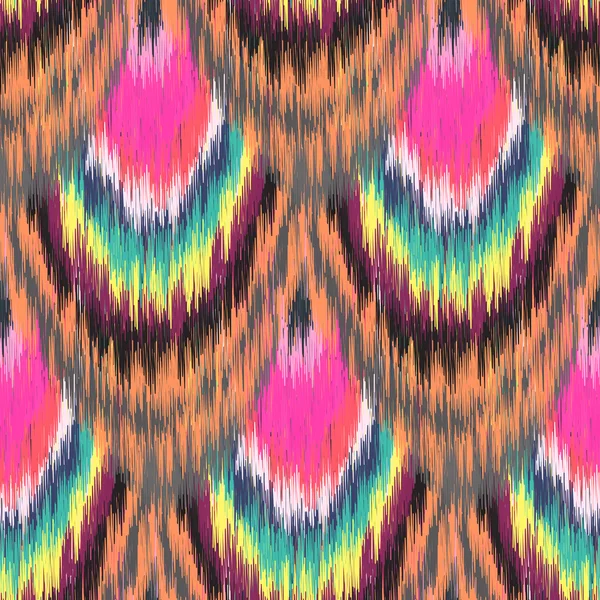 Modèle Ikat sans couture multicolore . — Image vectorielle