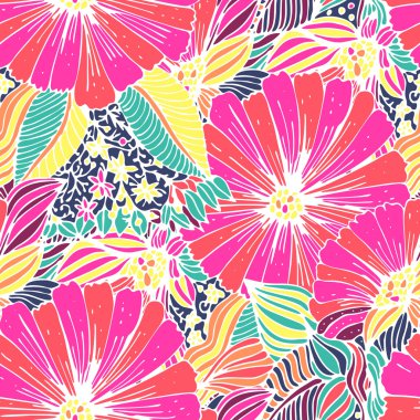 Kırmızı çiçekli kusursuz desen