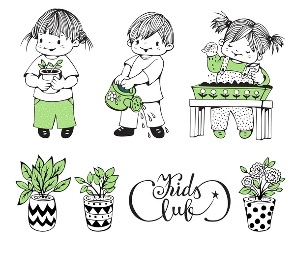 Club de niños Ilustración — Vector de stock