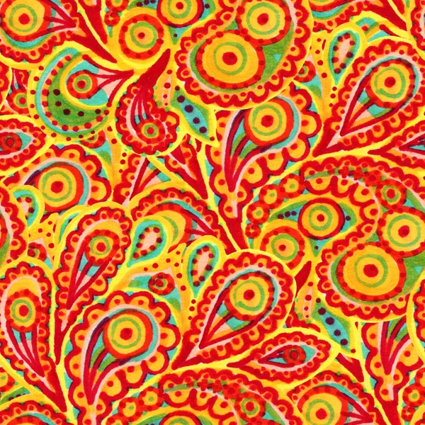 Padrão sem costura com impressão Paisley multicolor — Fotografia de Stock