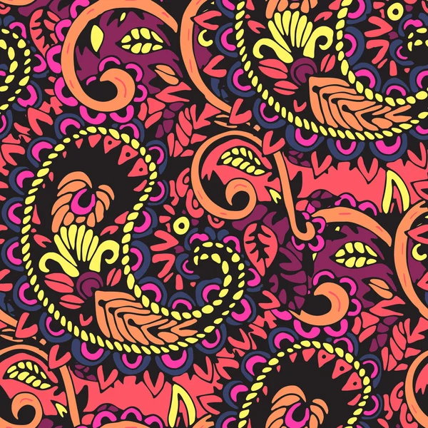 Patrón sin costuras con estampado Paisley — Vector de stock