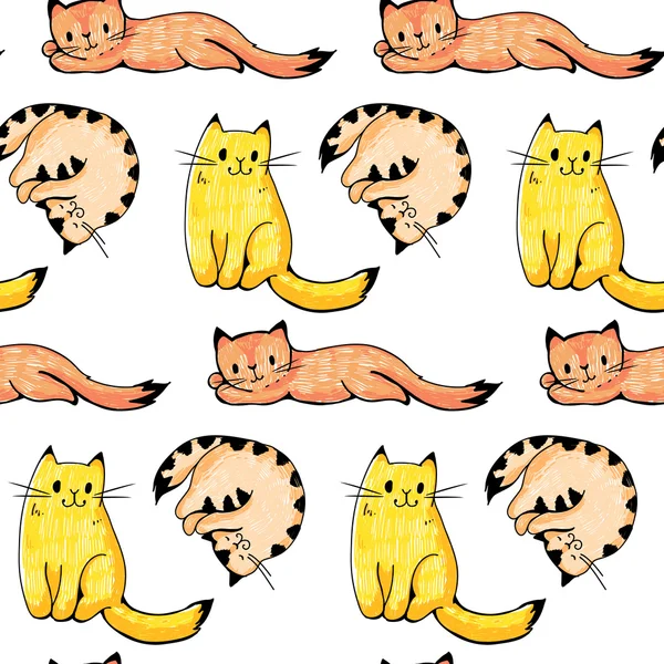 Divertido dibujos animados gatos — Vector de stock