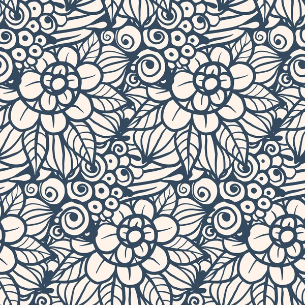 Textura de flores preto e branco — Vetor de Stock