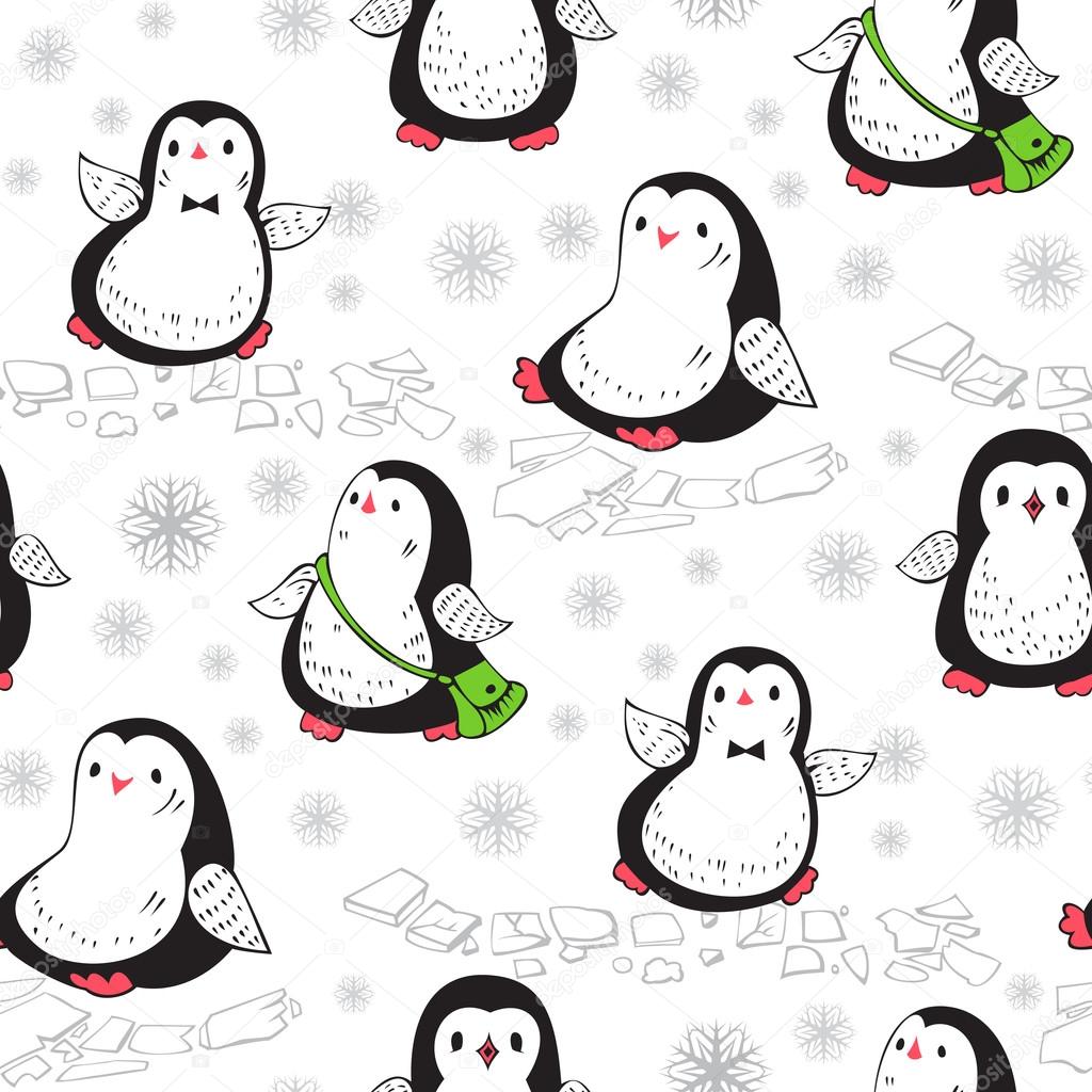 pattern with cute penguins