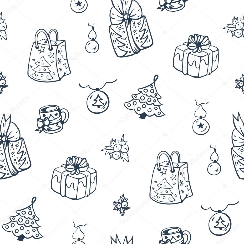 Black and white Christmas pattern