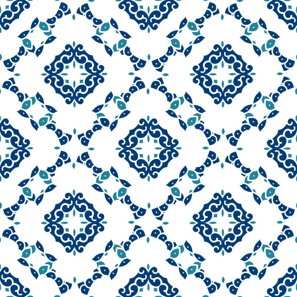 Seamless Pattern Mosaic Tiles Mediterranean Vector Illustration — Stock Vector