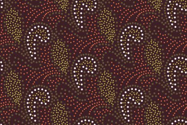 Çok renkli Paisley desenli kusursuz desen. Vektör illüstrasyonu