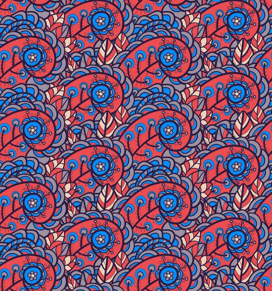 Nahtloses Muster Mit Mehrfarbigem Paisley Print — Stockvektor