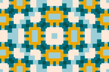 Basit geometrik çizimi olan kusursuz bir model. Retro tarzda. Vektör illüstrasyonu  