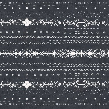 Sarı ve kırmızı renkli yatay çizgileri olan kusursuz desen. El çizimi illüstrasyon.