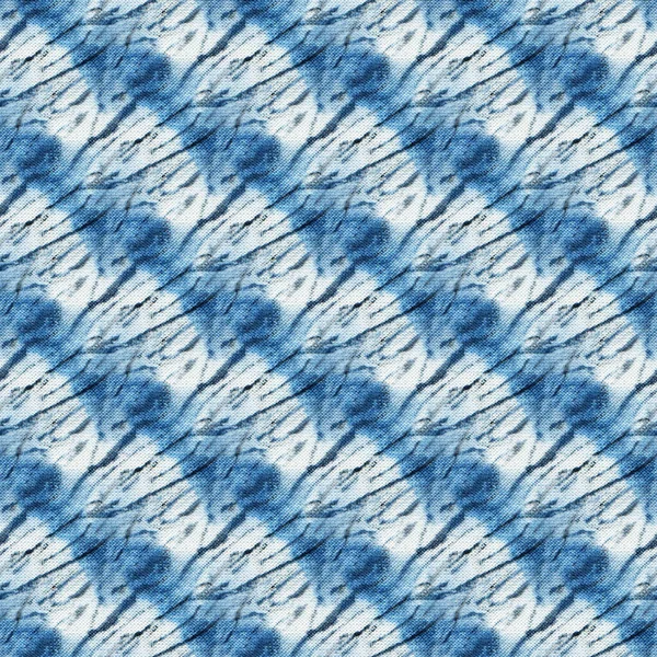 Seamless Tie Dye Pattern Indigo Color White Silk Hand Painting — Stock Photo, Image