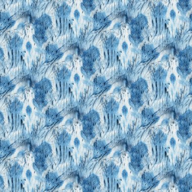 Beyaz ipeğin üzerindeki çivit rengi kusursuz kravat boyası deseni. El boyası kumaşlar - nodüler batik. Shibori boyaması.. 