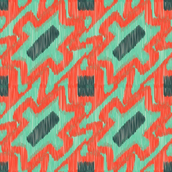 Patrón Ikat Sin Costuras Fondo Abstracto Para Diseño Textil Papel — Vector de stock