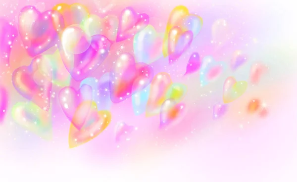 Festive Background Valentine Day Transparent Balloons Digital Illustration — Stock Photo, Image