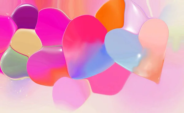 Festlicher Hintergrund Zum Valentinstag Mit Luftballons Digitale Illustration — Stockfoto