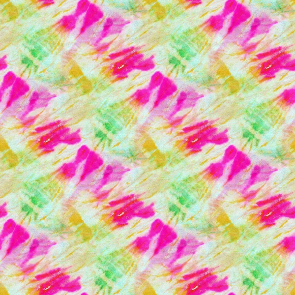 Seamless Tie Dye Pattern Pink Green Color White Silk Hand — Stock Photo, Image
