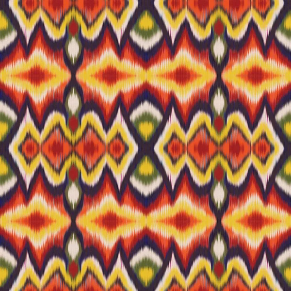 Ikat Pattern Senza Soluzione Continuità Sfondo Astratto Disegno Tessile Carta — Foto Stock