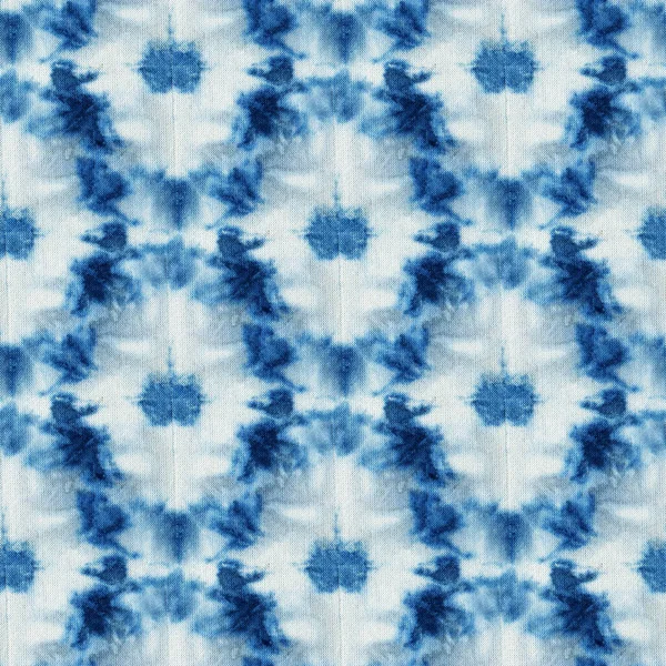 Sömlös Tie Dye Mönster Indigo Färg Vitt Siden Handmålning Tyger — Stockfoto