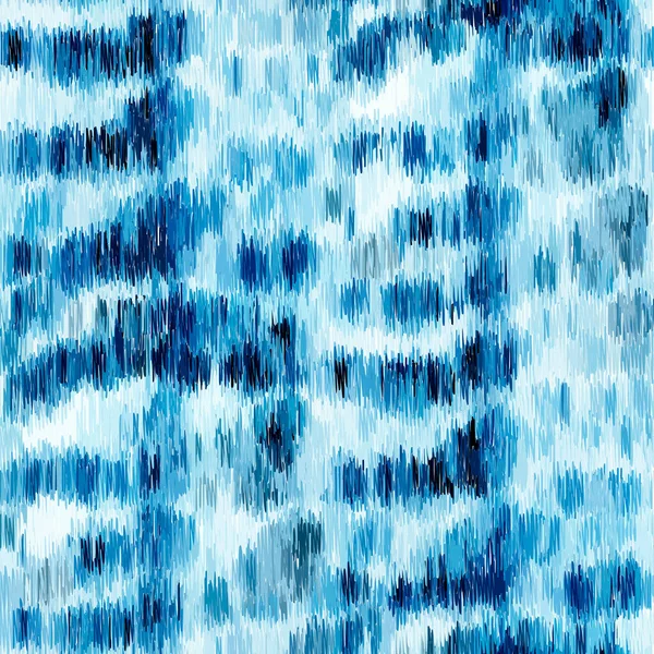 蓝宝石色的无缝隙Ikat图案 纺织品设计 表面纹理 包装纸的背景 — 图库矢量图片