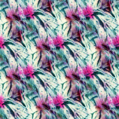 Beyaz ipek üzerinde kusursuz kravat boyası deseni. El boyası kumaşlar - nodüler batik. Shibori boyaması.. 