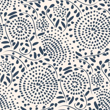 Çiçekli siyah beyaz desenli. Vektör illüstrasyonu