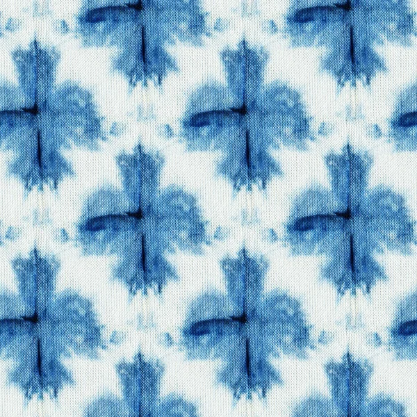 Sömlös Tie Dye Mönster Indigo Färg Vitt Siden Handmålning Tyger — Stockfoto