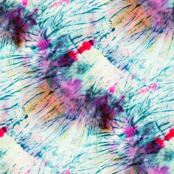 Modello Senza Cuciture Tie Dye Seta Bianca Tessuti Pittura Mano — Foto Stock